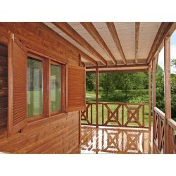 Dom drewniany Leszczyna 5 x 5m + 2m taras 25m2