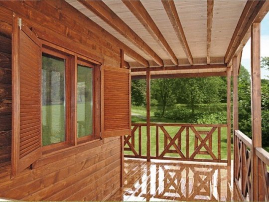 Dom drewniany Leszczyna 5 x 5m + 2m taras 25m2