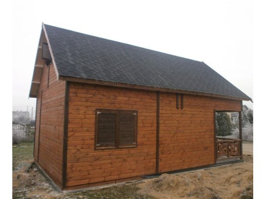 Dom drewniany Leszczyna 5 x 5m + 2m taras 25m2
