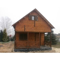 Dom drewniany Leszczyna 5 x 5m + 2m taras 25m2