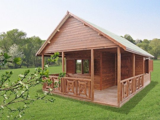 Holzhaus Leszczyna B 5,5 x 6m + 2m Terrasse 33m2