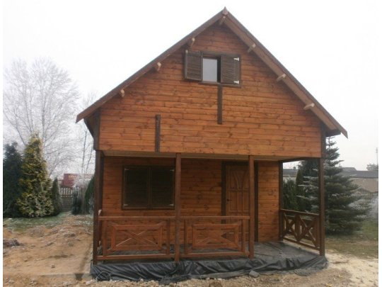 Dom drewniany Leszczyna C 5 x 7m + 2m taras 35m2