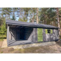 Holzhaus Jesion 2b 5 x 5m + 2m Terrasse 25m2