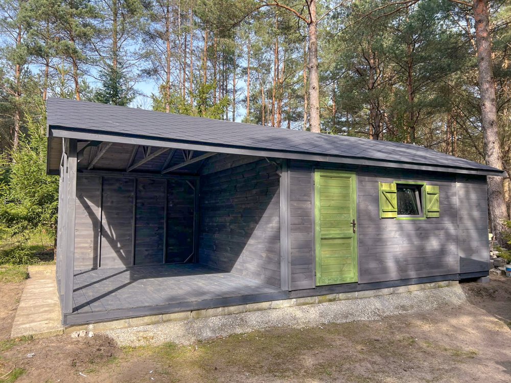 Holzhaus Jesion 2b 5 x 5m + 2m Terrasse 25m2