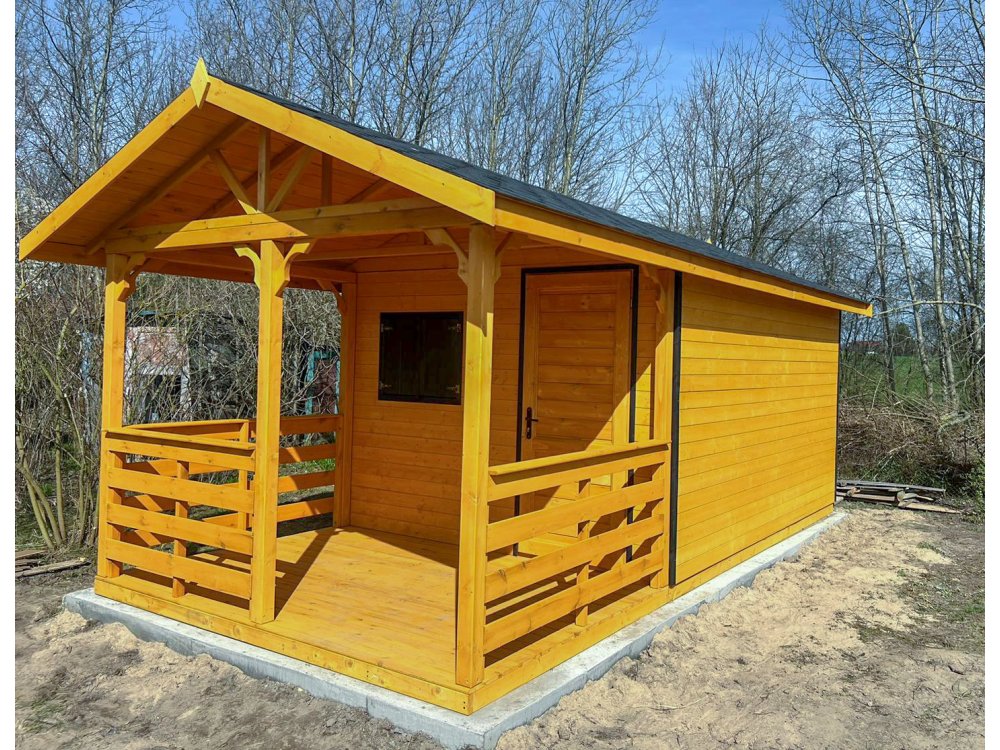 Dom drewniany Jodła 2 3 x 3m + 1m taras