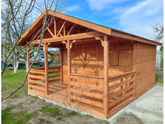 Holzhaus Jodła 2B 4 x 4m + 2m Terrasse