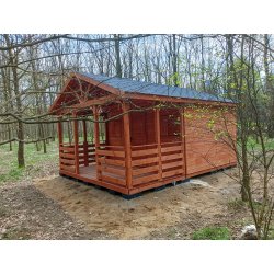 Wooden house Ash 2c 4x4m + 2m terrace 16m2