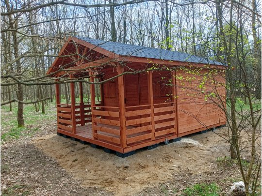 Dom drewniany Jesion 2c 4x4m + 2m taras 16m2