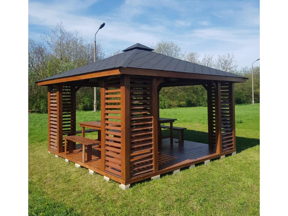 Rechteckiger Pavillon P10 4 x 4 m 16 m2