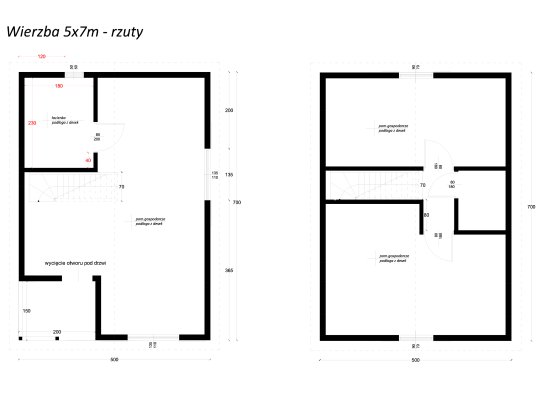 Dom drewniany Wierzba D 5x7m 35m2