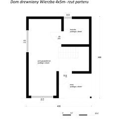 Wooden house Wierzba A 5x4m 20m2