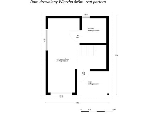 Wooden house Wierzba A 5x4m 20m2