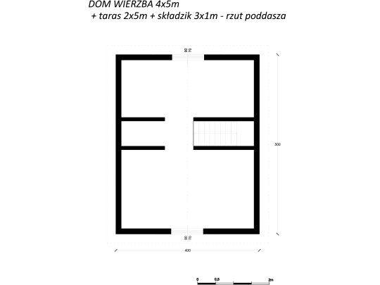 Wooden house Wierzba A 5x4m 20m2