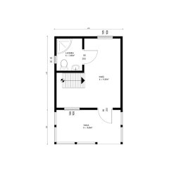 Dom drewniany Jarząb 4x4,3m + 2m taras 24m2