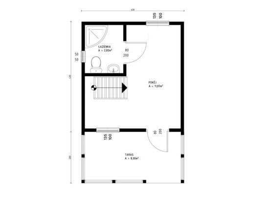 Wooden house Jarząb A 4x5m + 2m terrace 20m2