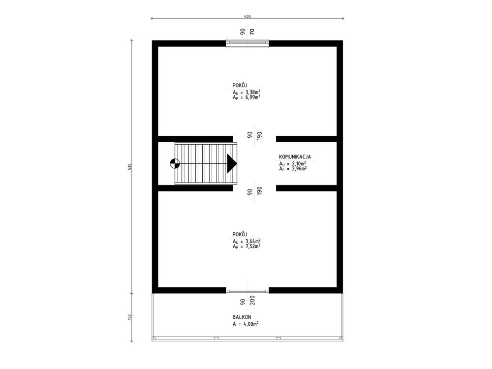 Dom drewniany Jarząb B 5x5m + 2m taras 25m2
