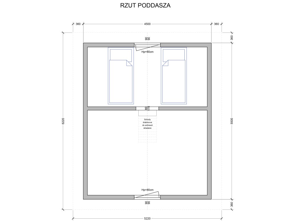 Dom drewniany Nowoczesna Stodoła A1 4,5x5,5m