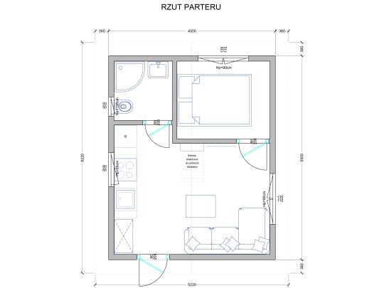 Dom drewniany Nowoczesna Stodoła A1 4,5x5,5m