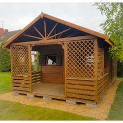 Holzhaus Topola 4x3m + 1,4m Terrasse 12m2