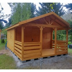 Wooden house Ash 2c 4x4m + 2m terrace 16m2