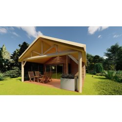 Wooden house with mezzanine Krokus 6x11m 38.67m2