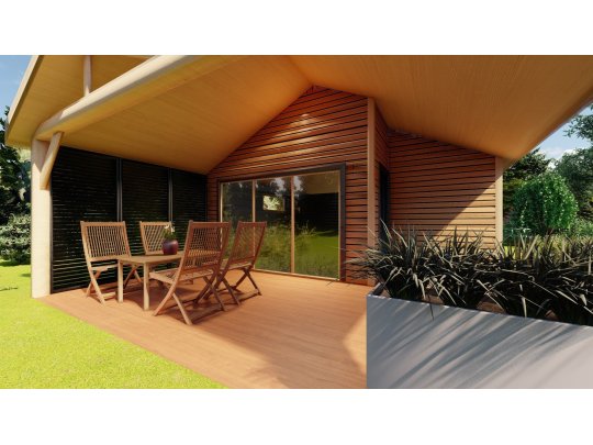 Wooden house with mezzanine Krokus 6x11m 38.67m2