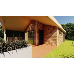 Wooden house with mezzanine Krokus 6x11m 38.67m2