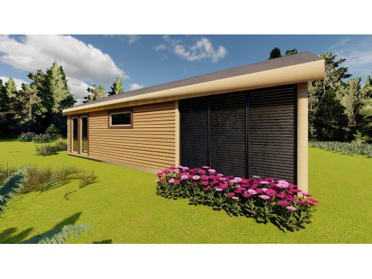 Wooden house with mezzanine Krokus 6x11m 38.67m2