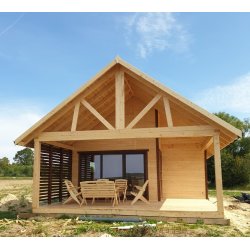 Wooden house with mezzanine Krokus 6x11m 38.67m2