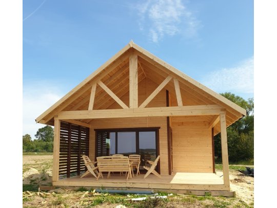 Wooden house with mezzanine Krokus 6x11m 38.67m2