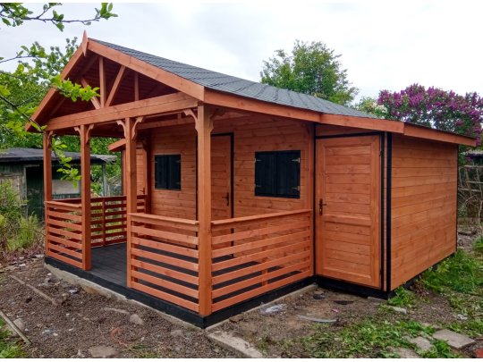 Dom drewniany Jesion 2c 4x4m + 2m taras 16m2