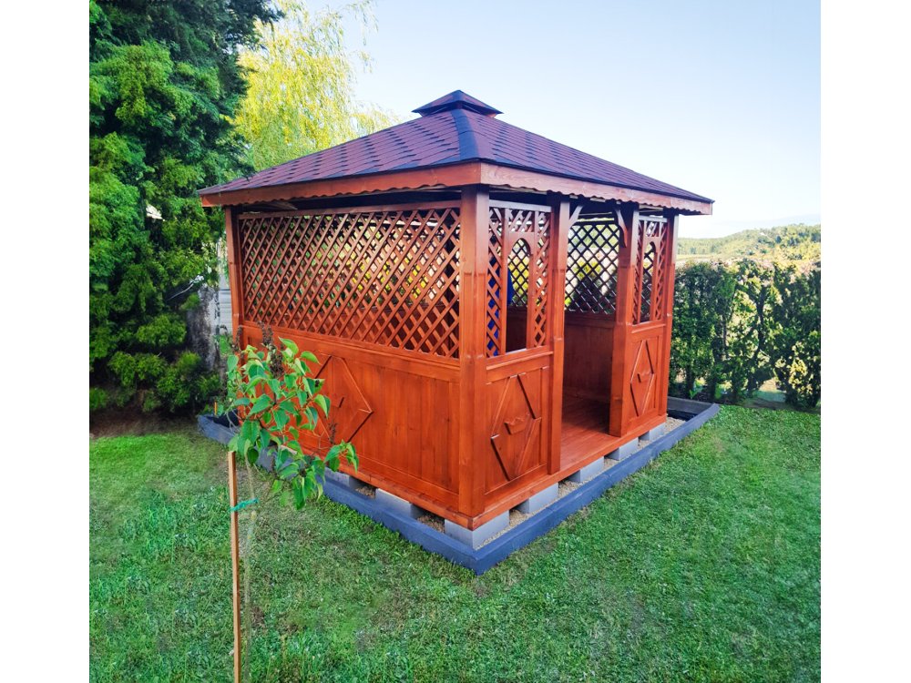 Rechteckiger Pavillon P7a 3 x 3 m 9m2