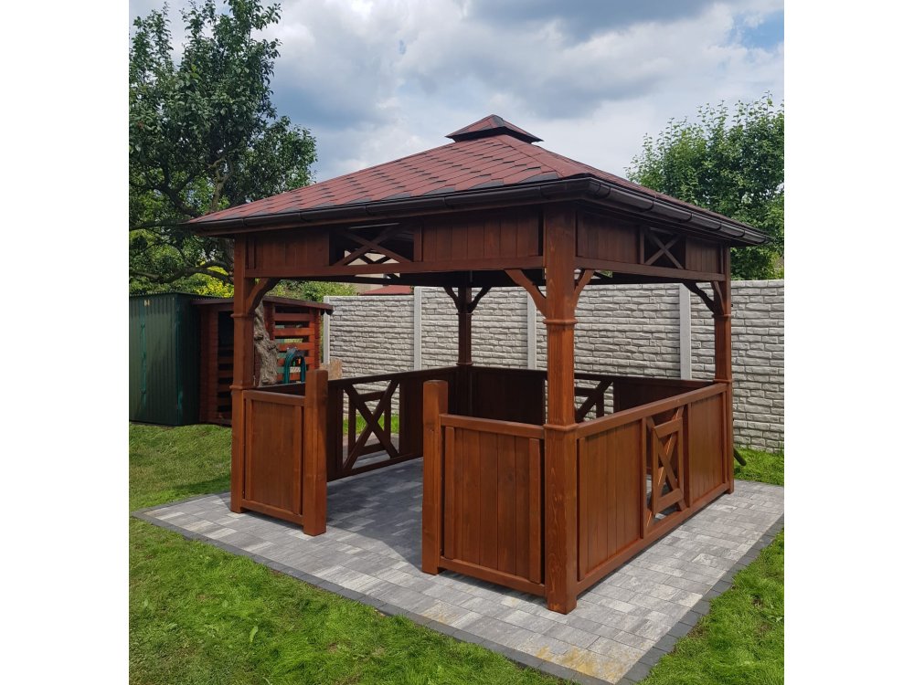 Rechteckiger Pavillon P9c 4 x 4 m 16 m2