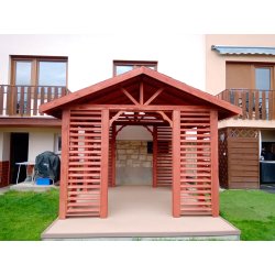 Rechteckiger Pavillon mit Satteldach P17 4 x 4 m 16m2