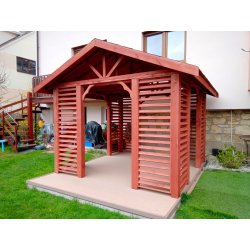 Rechteckiger Pavillon mit Satteldach P17 4 x 4 m 16m2