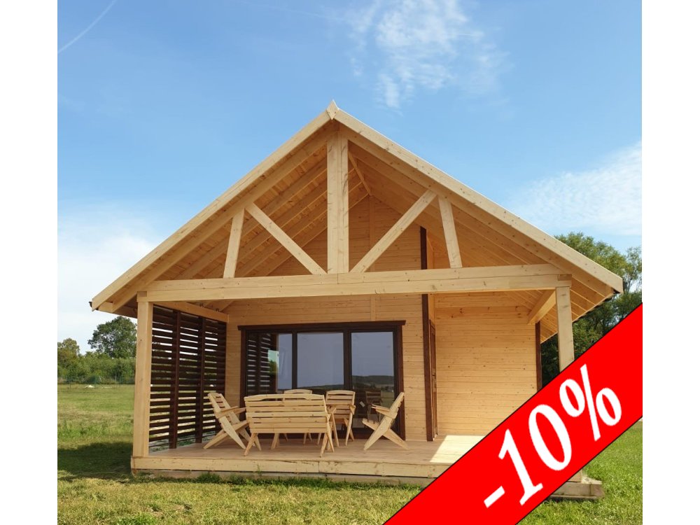 Wooden house with attic Krokus 6x11m 38.67m2