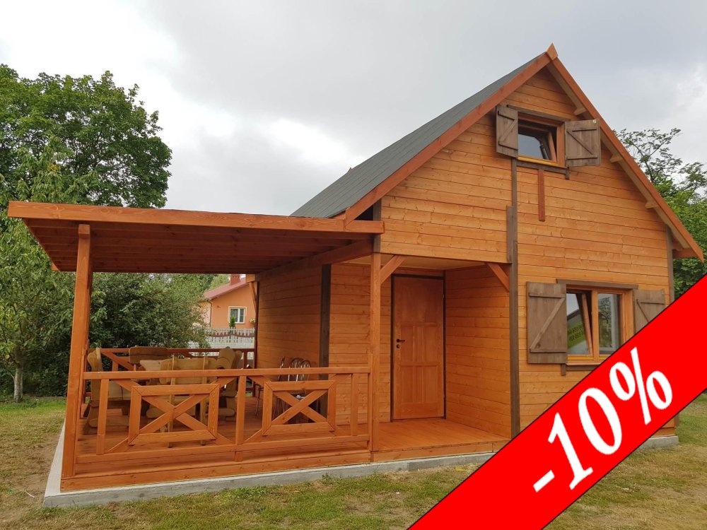 Wooden house Wierzba E 5x6m + 3m 30m2