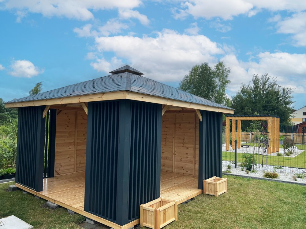 Rectangular gazebo P15 4x4m 16m2