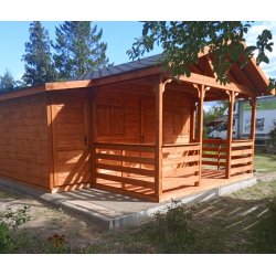 Dom drewniany Jesion 2  4,5 x 5,5m + 2m taras 24m2