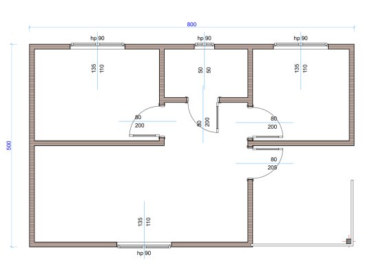 Dom drewniany Kasztanowiec A 5x8m 40m2