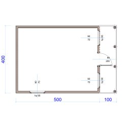 Holzhaus Eibe A 4 x 5m + 1m Terrasse 20m2