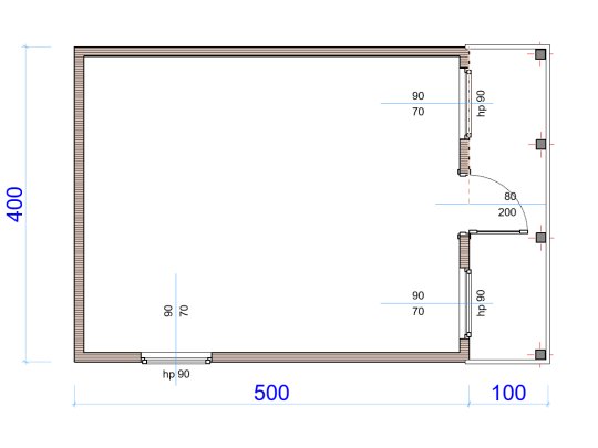 Holzhaus Eibe A 4 x 5m + 1m Terrasse 20m2