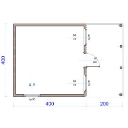 Holzhaus Cis B 4 x 4m + 2m Terrasse 16m2