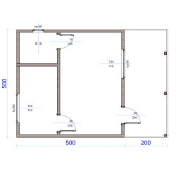 Holzhaus Jesion 2b 5 x 5m + 2m Terrasse 25m2