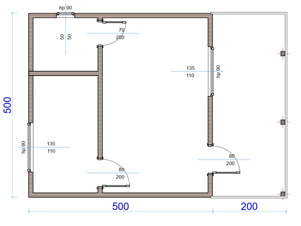Dom drewniany Jesion 2b 5 x 5m + 2m taras 25m2