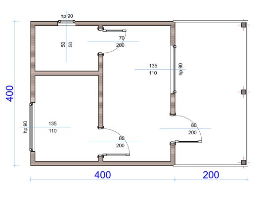 Wooden house Ash 2c 4x4m + 2m terrace 16m2