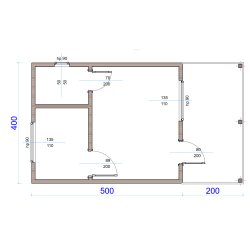 Holzhaus Jesion 3a 4 x 5m +2m Terrasse 20m2