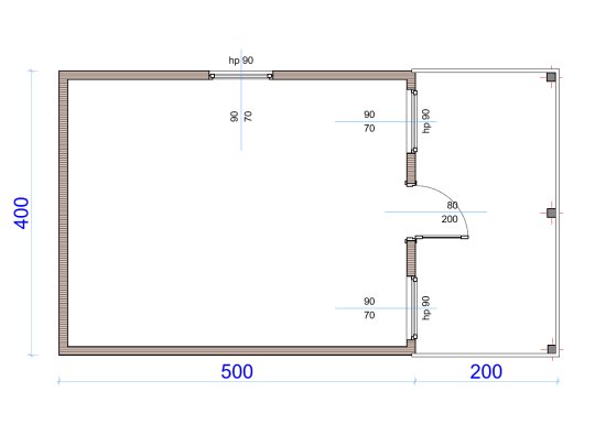 Dom drewniany Jodła 4x5m + 2m taras 20m2