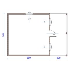 Holzhaus Jodła B 5x5m + 2m Terrasse 25m2