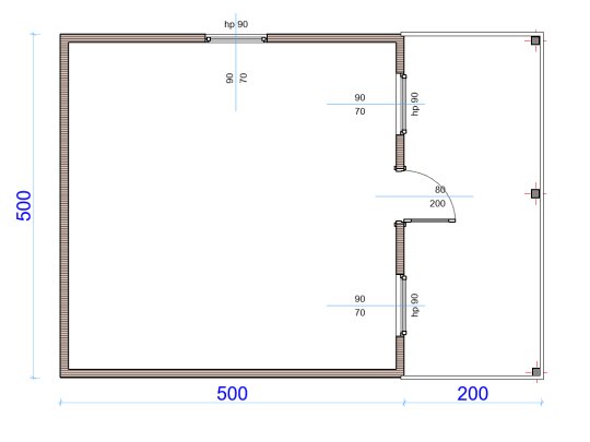 Holzhaus Jodła B 5x5m + 2m Terrasse 25m2